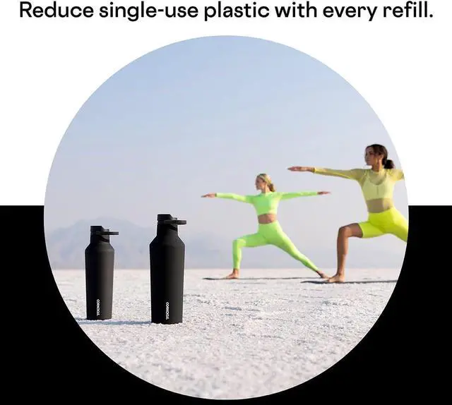 Alt view image 5 of 7 - Corkcicle Sport Canteen Insulated Tumbler, Matte Black, 20 oz  Reusable Water Bottle Keeps Beverages Cold for 25 Hours & Hot 12 Hours  Cupholder Friendly Tumbler with Screw-On Cap