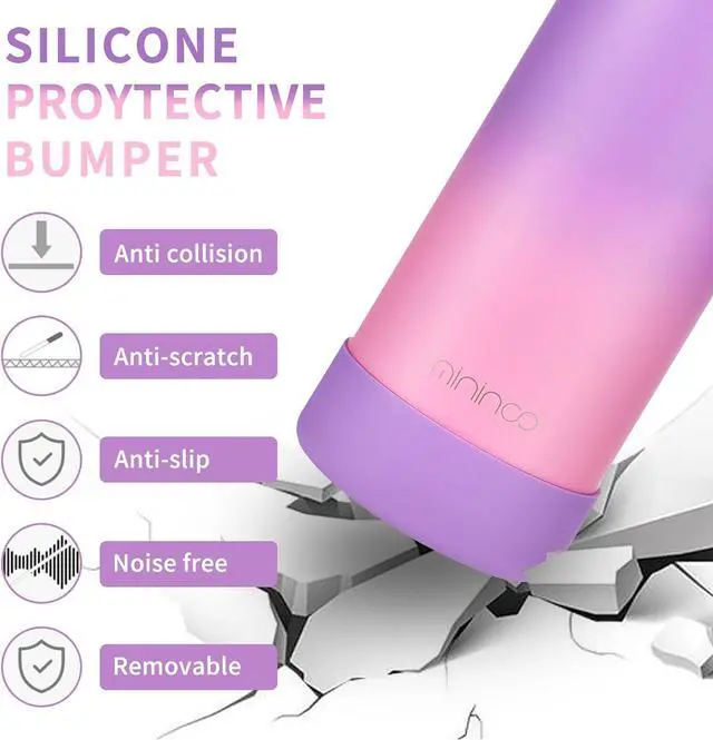 Alt view image 5 of 7 - Mininoo Kids Water Bottle for School, 16oz Insulated Stainless Steel Water Bottle Kids with Straw Lid for GirlsPurple/Pink