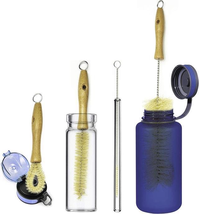 Alt view image 7 of 7 - All Natural Bottle Brush and Straw Set (NO Plastic) Sisal Bristles and Wood Handle Bottle Cleaners for Washing Narrow Beer Bottles, Sports/Water Bottles, Tumbler, Kettles, Lid Brush, Long Straw Brush