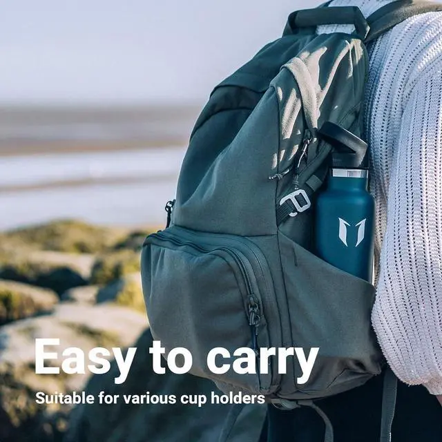 Alt view image 6 of 7 - Super Sparrow Water Bottle Insulated - 17 Oz / 25 Oz / 32 Oz - Standard Mouth FlipFlow Flask - BPA Free, Leak Proof Drink Bottle- Ergonomic Straw Water Bottle for Work, Gym, Travel, Sports, Outdoor