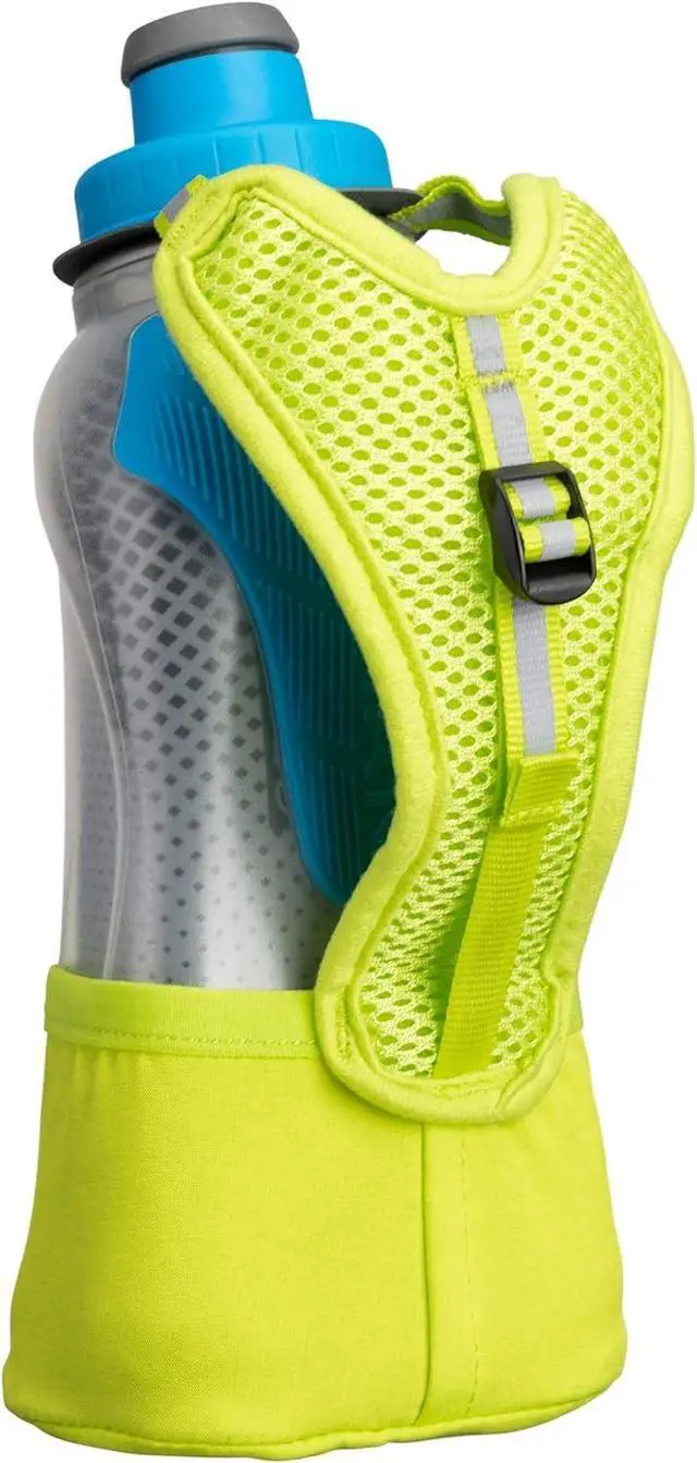 Alt view image 2 of 6 - Nathan Running Handheld Water Bottle Adjustable No-Grip Quick Squeeze Lite Hand Strap. 12 oz Insulated Water Bottle. Reflective Hydration