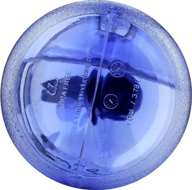 Alt view image 7 of 7 - New Wave Enviro Iconic 1 Gallon BPA Free Water Bottle (Round), Built in Handle and Stainless Steel Cap, 1 Gallon Capacity Bottle, Faint Blue