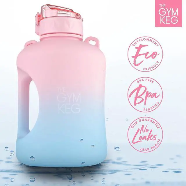 Alt view image 6 of 7 - THE GYM KEG 1 Gallon Water Bottle (128oz) I 3.78l Big Water Jug I 128 oz Sports Bottle with Straw and Motivational Time Markings I Large Reusable Bottle | BPA-Free Plastic I Leakproof