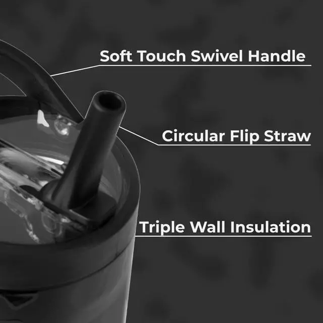 Alt view image 3 of 6 - HydroJug Sport - Stainless Steel Tumbler with Straw, Vacuum Insulated, 32oz Leakproof Water Bottle, Ergonomic Design, Reusable, Dishwasher Safe, Rubber Base, Durable for Gym or Outdoors, Black Leopard