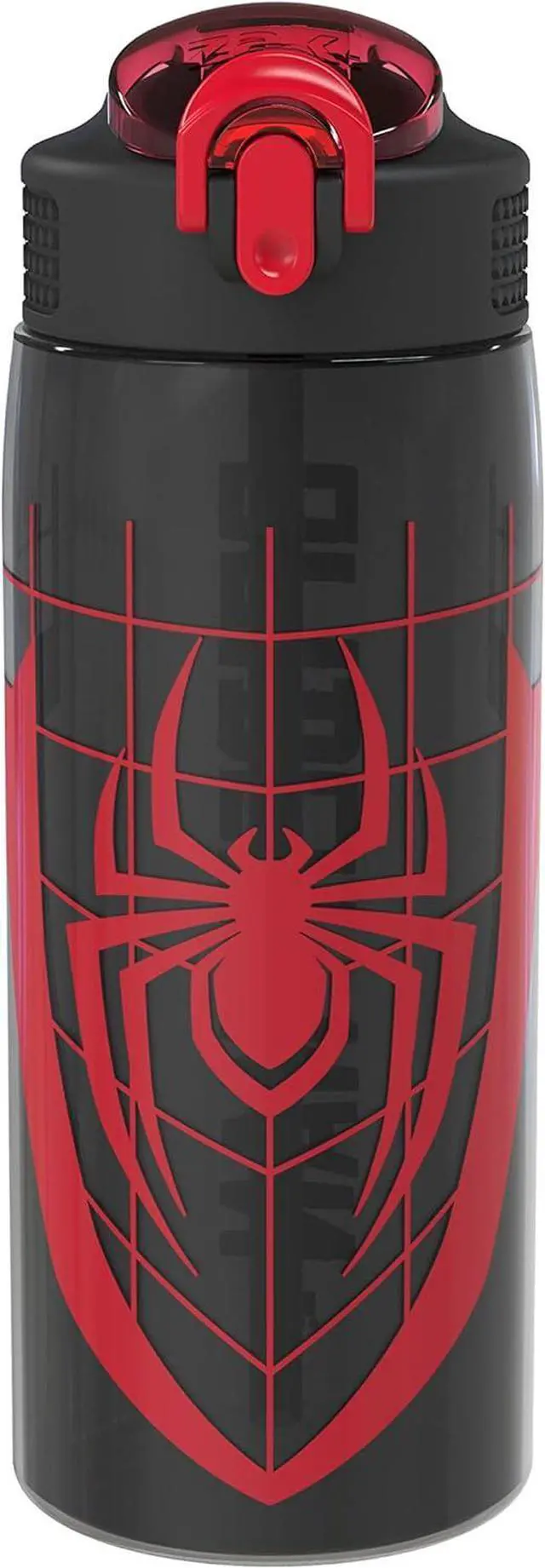 Main image of Zak Designs Marvel Spider-Man Water Bottle For School or Travel, 25 oz Durable Plastic Water Bottle With Straw, Handle, and Leak-Proof, Pop-Up Spout Cover (Spider-Man)