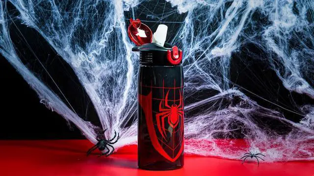 Alt view image 7 of 7 - Zak Designs Marvel Spider-Man Water Bottle For School or Travel, 25 oz Durable Plastic Water Bottle With Straw, Handle, and Leak-Proof, Pop-Up Spout Cover (Spider-Man)