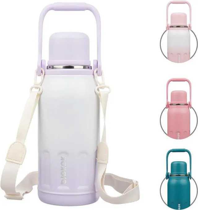 Main image of BJPKPK Insulated Water Bottle 40oz Stainless Steel Water Bottles with Handle and Lid Dishwasher Safe Metal Thermos for Sports,Purple Pearl