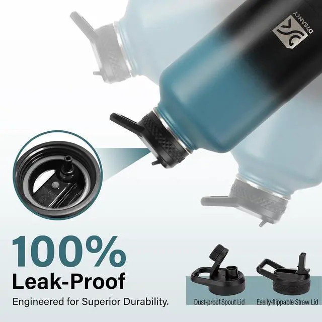 Alt view image 7 of 7 - Insulated Water Bottle | Thickened Stainless Steel Vacuum Metal Thermos | Portable Sports Half Gallon Large Water Jug for Gym and Hiking with Straw, Carrier Bag, Handle Strap | BPA-Free 64 oz