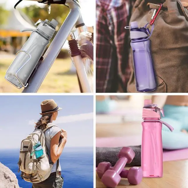 Alt view image 7 of 7 - FEIJIAN Mist & Sip Water Bottle, 32oz - BPA-Free, Leakproof & Lightweight, Ideal for Fitness & Outdoor, Blue