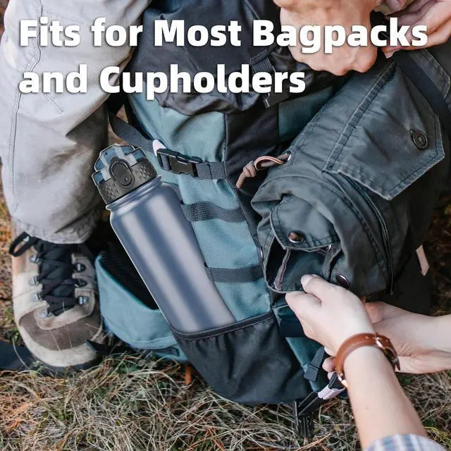 Alt view image 5 of 6 - Oldley Insulated Water Bottle 20oz Water Bottles with Straw, Stainless Steel Water Bottle with 3 Lids, Double Wall Vacuum Bottels for Adults Kids,Leak-Proof Sport Bottles for School Travel, Navy Blue