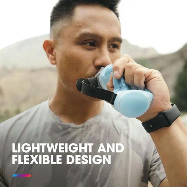 Alt view image 6 of 7 - HydraPak SkyFlask Speed - Collapsible Handheld Running Water Bottle (350ml, 500ml, 500ml Insulated) - Adjustable Strap, Lightweight, Spill-Proof Cap