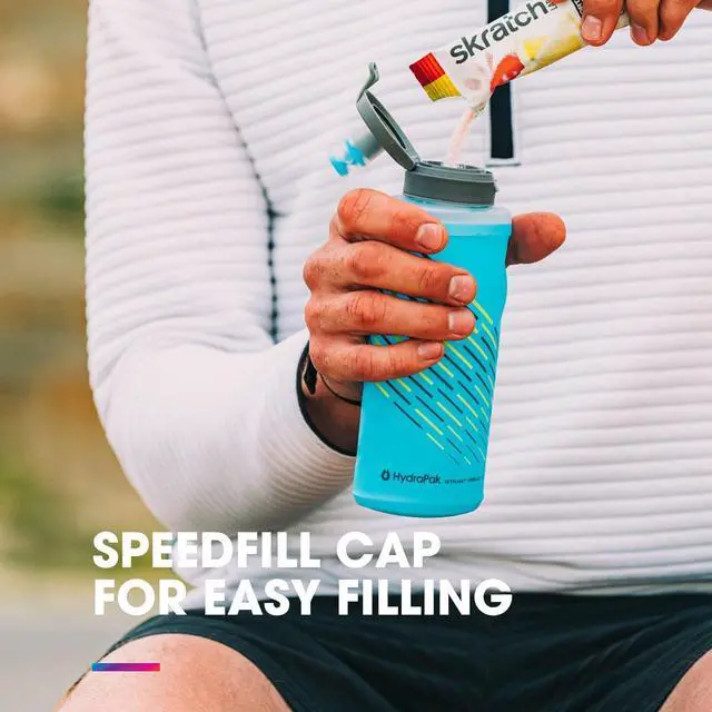 Alt view image 5 of 7 - HydraPak SkyFlask Speed - Collapsible Handheld Running Water Bottle (350ml, 500ml, 500ml Insulated) - Adjustable Strap, Lightweight, Spill-Proof Cap