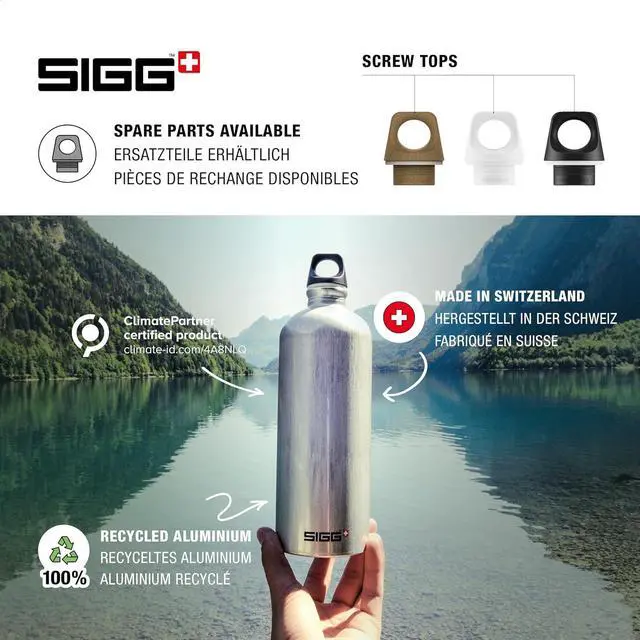 Alt view image 4 of 7 - SIGG - Aluminum Water Bottle - Traveller - Made in Switzerland - Carbonated Drinks - Recycled - BPA-Free - 20Oz / 34Oz