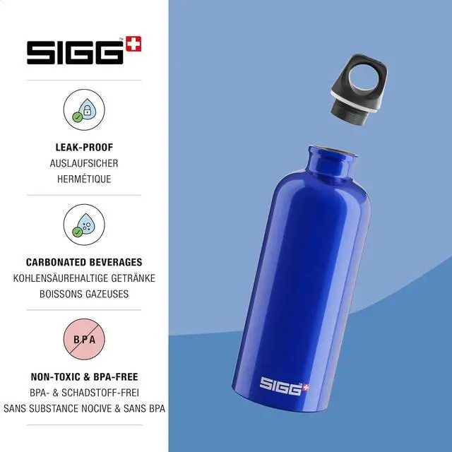 Alt view image 3 of 7 - SIGG - Aluminum Water Bottle - Traveller - Made in Switzerland - Carbonated Drinks - Recycled - BPA-Free - 20Oz / 34Oz