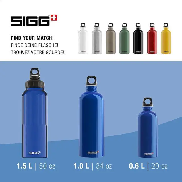 Alt view image 5 of 7 - SIGG - Aluminum Water Bottle - Traveller - Made in Switzerland - Carbonated Drinks - Recycled - BPA-Free - 20Oz / 34Oz