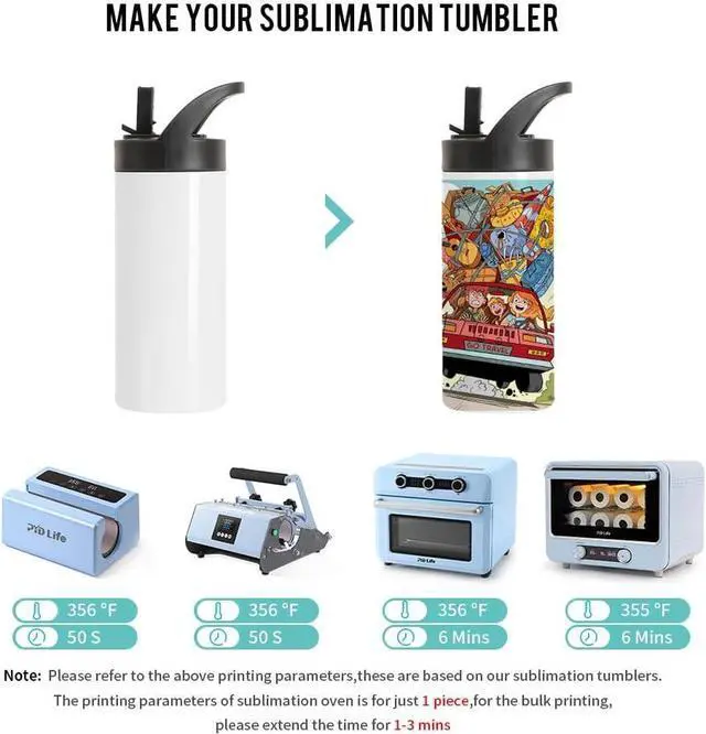 Alt view image 4 of 6 - PYD Life 4 Pack Sublimation Sports Kids Water Bottle Blanks 16 OZ White Stainless Steel Vacuum Flask Tumblers Cups with Sippy Up Lid and Straw for Tumbler Heat Press Sublimation Printing