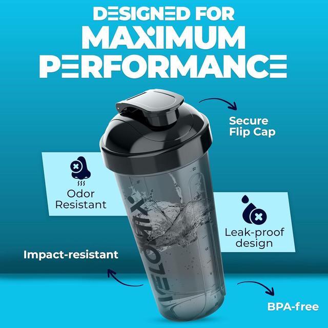 Alt view image 2 of 7 - -4 PACK- 28 oz Protein Shaker Bottle for Protein Mixes - 4x Wire Whisk | Leak Proof Shaker Cups for Protein Shakes | Protein Shaker Bottle Pack | Protein Shake Cup(Silver Mix)