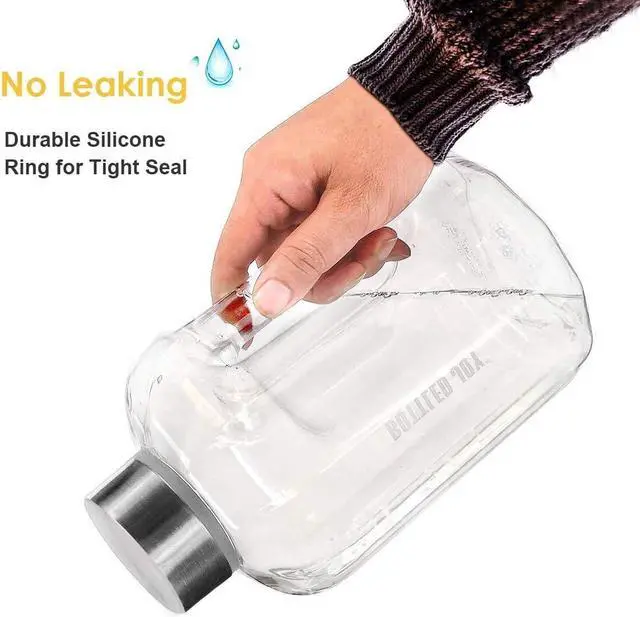 Alt view image 5 of 7 - VENNERLI Half Gallon Water Bottle with Handle BPA Free Sports Water Bottles 74oz Large Plastic Water Jug 2.2L Motivational for Outdoor Hiking Camping Running (Clear)