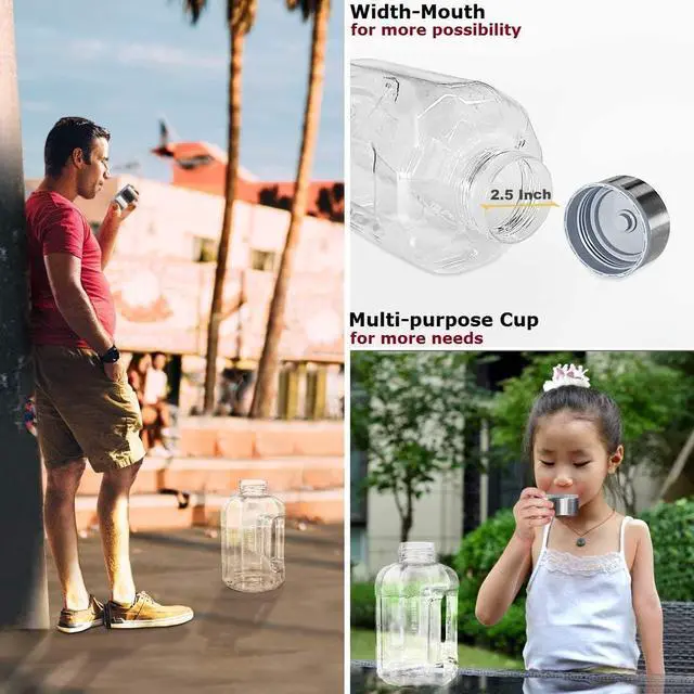 Alt view image 7 of 7 - VENNERLI Half Gallon Water Bottle with Handle BPA Free Sports Water Bottles 74oz Large Plastic Water Jug 2.2L Motivational for Outdoor Hiking Camping Running (Clear)
