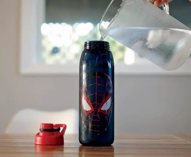 Alt view image 4 of 6 - Marvel Spider-Man Miles Morales 28-Ounce Sports Water Bottle | BPA-Free Plastic Water Jug With Leakproof Screw-Top Lid And Flip-Up Cap | Hydration For Outdoor Activities, Gym Fitness Gifts