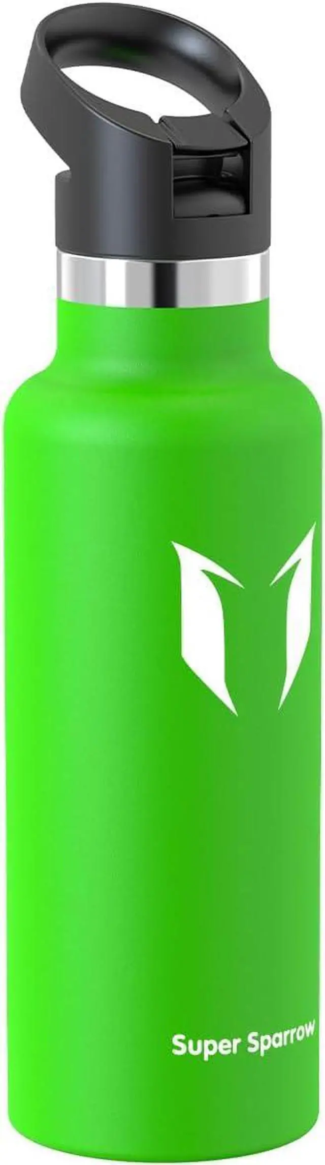 Alt view image 2 of 7 - Super Sparrow Water Bottle Insulated - 17 Oz / 25 Oz / 32 Oz - Standard Mouth FlipFlow Flask - BPA Free, Leak Proof Drink Bottle- Ergonomic Straw Water Bottle for Work, Gym, Travel, Sports, Outdoor