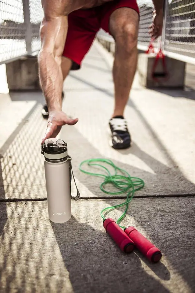Alt view image 4 of 5 - Brimma Premium Sports Water Bottle with Leak Proof Flip Top Lid - Eco Friendly & BPA Free Tritan Plastic - Must Have for The Gym, Yoga, Running, Outdoors, Cycling, and Camping