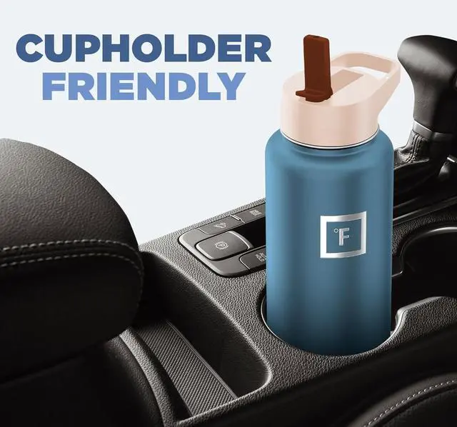 Alt view image 6 of 7 - IRON °FLASK Camping & Hiking Hydration Flask with Straw Lid & Boot - Stainless Steel, Double Walled & Vacuum Insulated Water Bottle - Leak Proof & BPA Free (Azure Mist, Straw - 22 oz)