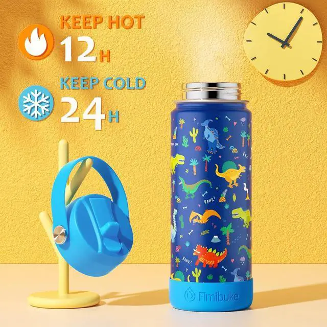 Alt view image 3 of 7 - Fimibuke Kids Insulated Water Bottle, 18oz BPA FREE 18/8 Stainless Steel Kids Cup with Straw Travel Tumbler Double Wall Vacuum Leak Proof Toddler Water Bottle for School Boys Girls(1 Pack, Unicorn)