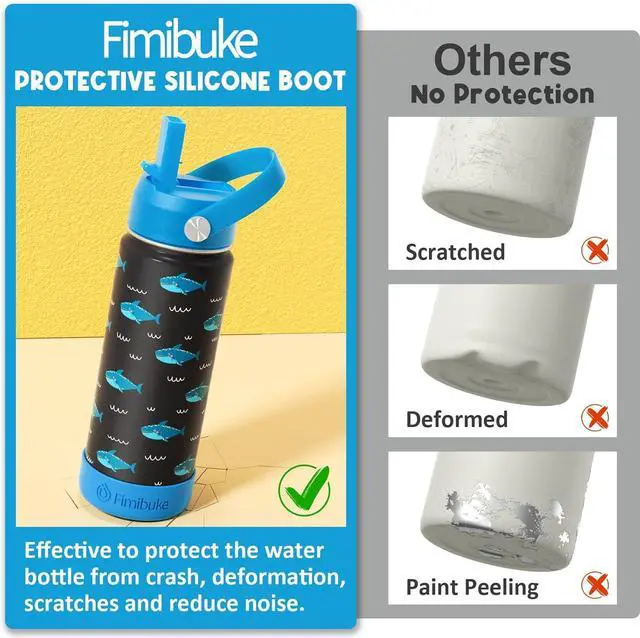 Alt view image 5 of 7 - Fimibuke Kids Insulated Water Bottle, 18oz BPA FREE 18/8 Stainless Steel Kids Cup with Straw Travel Tumbler Double Wall Vacuum Leak Proof Toddler Water Bottle for School Boys Girls(1 Pack, Unicorn)