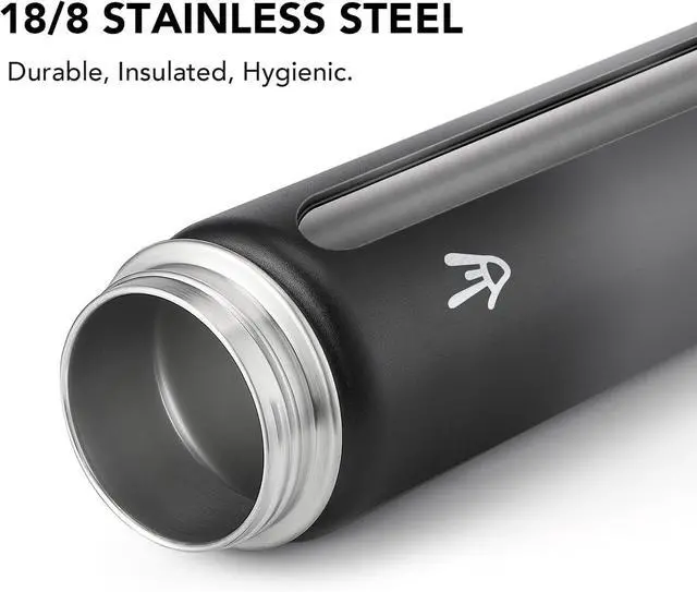 Alt view image 4 of 7 - Enerbone Insulated Water Bottle, 24 oz Stainless Steel Water Bottles with Carrying Strap, Double-Wall Vacuum Insulation Thermos, Leakproof Sports Bottle with Straw, Keep Drinks Hot or Cold for Hours