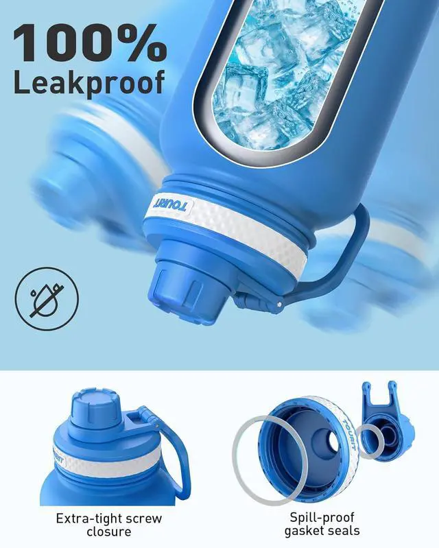 Alt view image 5 of 7 - 24 oz Insulated Water Bottle Stainless Steel Water Bottles With Handle Double-Wall Vacuum Sports Water Bottle BPA Free Leakproof Water Bottle Red Rose