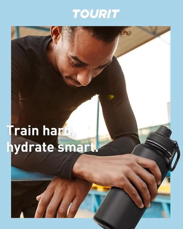 Alt view image 6 of 7 - 24 oz Insulated Water Bottle Stainless Steel Water Bottles With Handle Double-Wall Vacuum Sports Water Bottle BPA Free Leakproof Water Bottle Red Rose