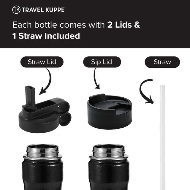 Alt view image 6 of 7 - Vacuum Insulated Cycling Sports Water Bottle | Bike Water Bottle Insulated w/Straw & Sip Lid | Stainless Steel Cycling Water Bottle | Sports Water Bottle Insulated & Scratch Resistant