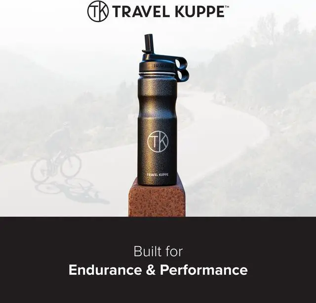 Alt view image 7 of 7 - Vacuum Insulated Cycling Sports Water Bottle | Bike Water Bottle Insulated w/Straw & Sip Lid | Stainless Steel Cycling Water Bottle | Sports Water Bottle Insulated & Scratch Resistant