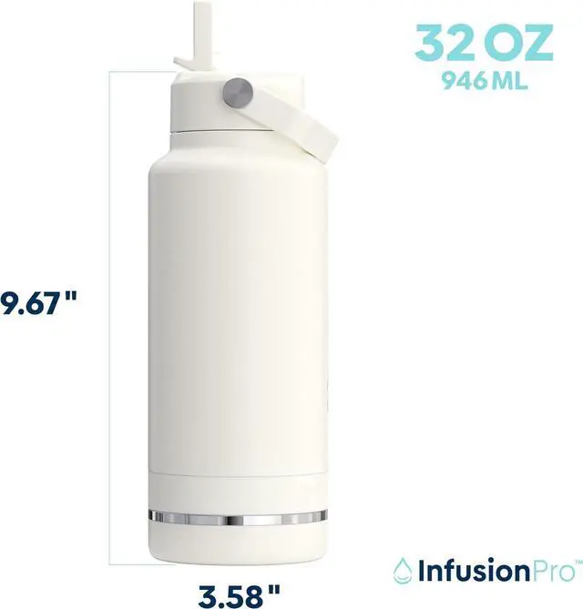 Alt view image 4 of 7 - Infusion Pro Fruit Infuser Water Bottle with Straw Lid (32 oz) Stainless Steel Vacuum Insulated : 50 Recipe Fruit Infusion eBook : Large Infuser for More Flavor : Easy Cleaning : Great Gift