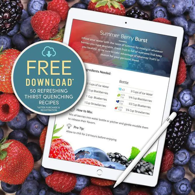 Alt view image 5 of 7 - Infusion Pro Fruit Infuser Water Bottle with Straw Lid (32 oz) Stainless Steel Vacuum Insulated : 50 Recipe Fruit Infusion eBook : Large Infuser for More Flavor : Easy Cleaning : Great Gift