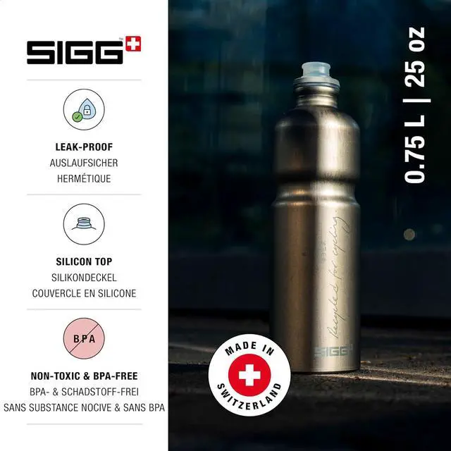 Alt view image 2 of 7 - SIGG - PCR Aluminum Water Bottle - Move MyPlanet - Smoked Pearl - Leakproof - Lightweight - BPA Free - 25 Oz