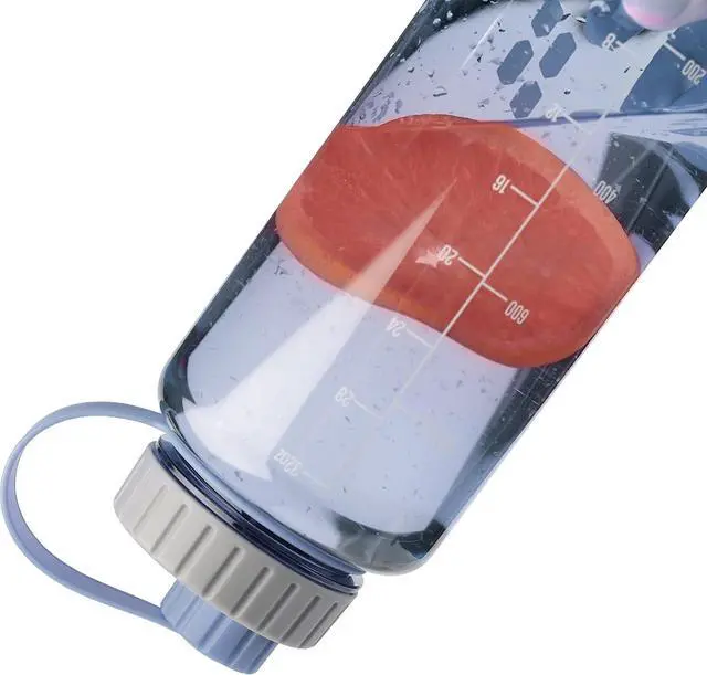 Alt view image 5 of 7 - SHOKE 1 Liter Water Bottle, 32oz BPA Free Non-Toxic Tritan Wide Mouth Leakproof Large Sports Water Bottles with Handle, Gym Space Cup For Fitness Yoga Workouts Hiking with Sponge Bottle Brush