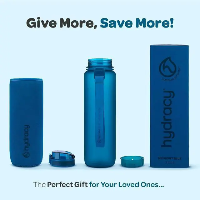 Alt view image 6 of 7 - Hydracy Water Bottle with Time Marker -Large BPA Free Water Bottle & No Sweat Sleeve -Leak Proof Gym Bottle with Fruit Infuser Strainer & Times to Drink -Ideal for Fitness Sports & Outdoors