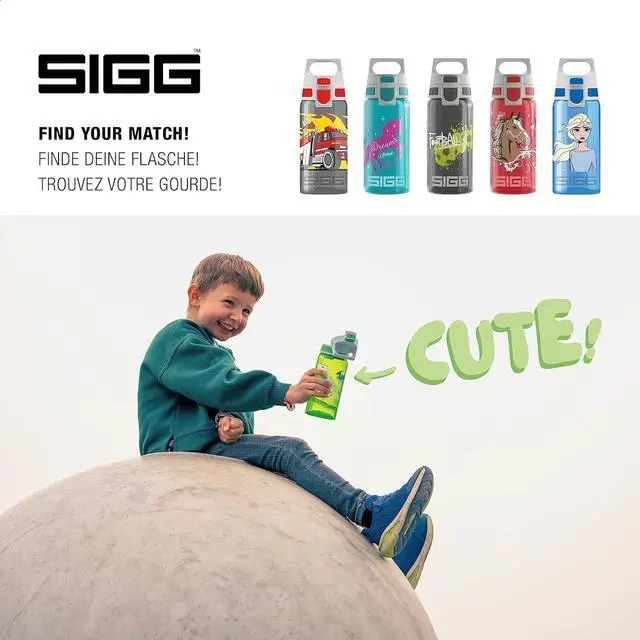 Alt view image 5 of 7 - SIGG - Kids Water Bottle for School, Sports - VIVA ONE - Made in Germany - Dishwasher Safe - Carbonated Drinks - 17 Oz