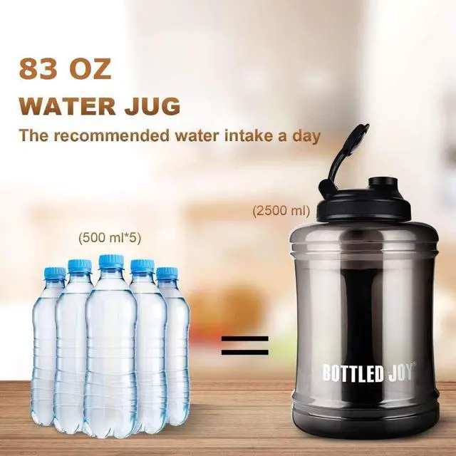 Alt view image 7 of 7 - Water Bottle with Handle 2.5L Large Sports Water Bottle Half Gallon BPA Free Plastic Water Bottles Wide Mouth Water Bottle 83oz Reusable Gym Water Jug for Home Drinking Outdoor Sports Hiking Fitness