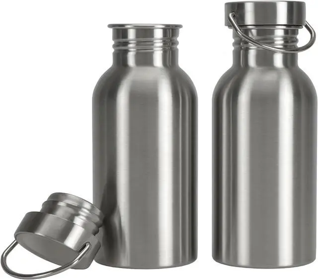 Main image of Yopay 2 Pack Sports Water Bottle, 12OZ Single Walled 18/8 Stainless Steel Water Bottle for Cyclists, Runners, Hikers, Beach Goers, Picnics, Camping, Leak Resistant, Uninsulate