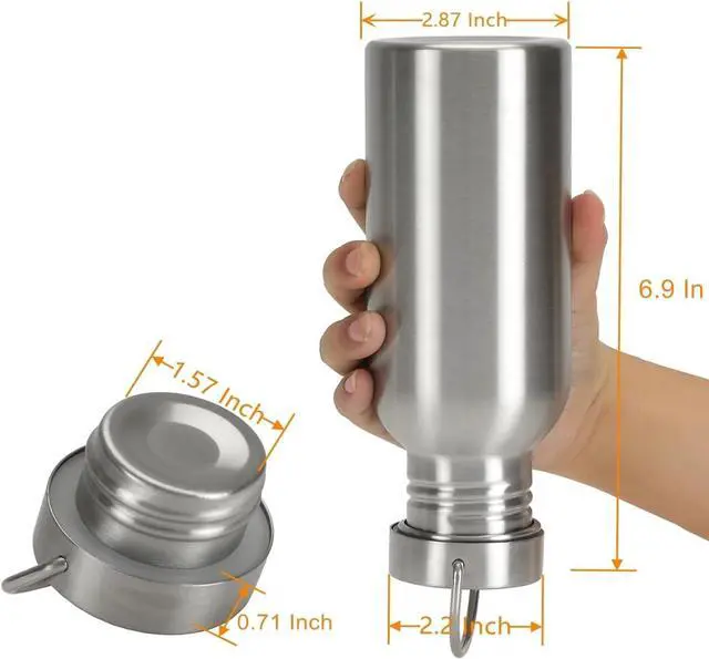 Alt view image 2 of 7 - Yopay 2 Pack Sports Water Bottle, 12OZ Single Walled 18/8 Stainless Steel Water Bottle for Cyclists, Runners, Hikers, Beach Goers, Picnics, Camping, Leak Resistant, Uninsulate