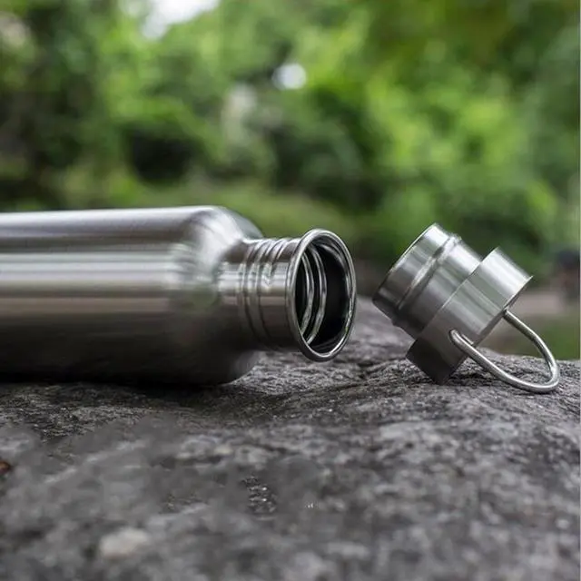 Alt view image 5 of 7 - Yopay 2 Pack Sports Water Bottle, 12OZ Single Walled 18/8 Stainless Steel Water Bottle for Cyclists, Runners, Hikers, Beach Goers, Picnics, Camping, Leak Resistant, Uninsulate