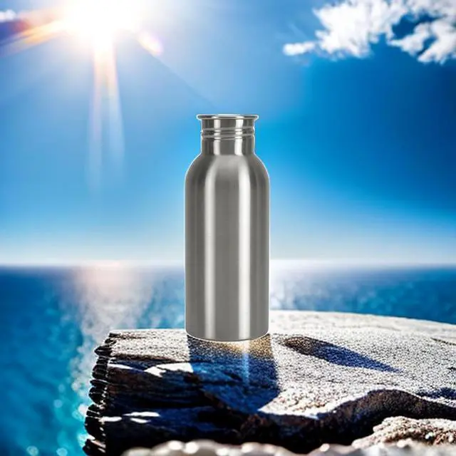 Alt view image 7 of 7 - Yopay 2 Pack Sports Water Bottle, 12OZ Single Walled 18/8 Stainless Steel Water Bottle for Cyclists, Runners, Hikers, Beach Goers, Picnics, Camping, Leak Resistant, Uninsulate