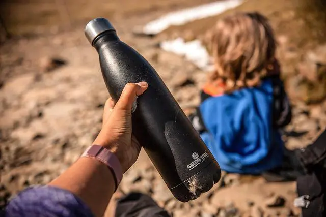Alt view image 6 of 7 - Greens Steel Stainless Steel Water Bottle - 17 oz, Black | Vacuum Insulated Double Wall with Screw Lid/Leak Proof | Thermal Travel Sports Canteen Coffee Flask