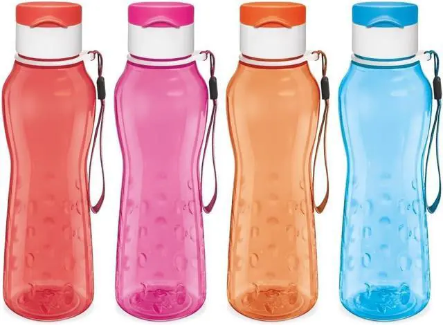 Main image of MILTON Sports Water Bottle Kids Reusable Leakproof 25 Oz 4-Pack Plastic Wide Mouth Large Big Drink Bottle BPA & Leak Free with Handle Strap Carrier for Cycling Camping Hiking Gym Yoga Fitness
