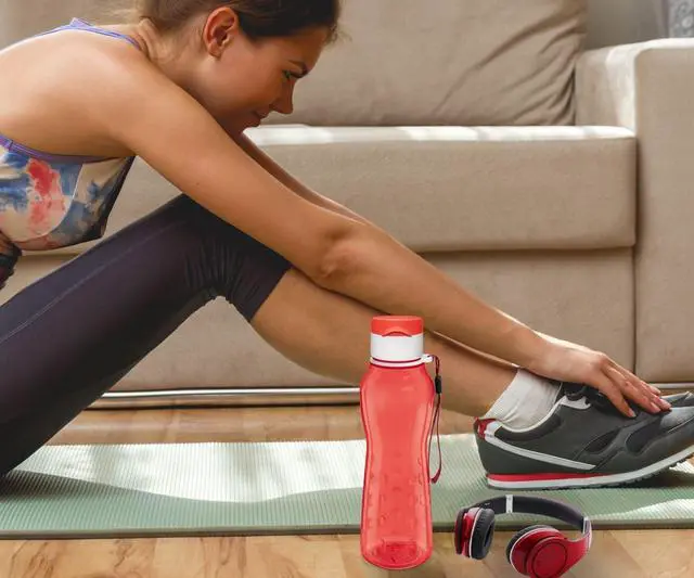 Alt view image 4 of 6 - MILTON Sports Water Bottle Kids Reusable Leakproof 25 Oz 4-Pack Plastic Wide Mouth Large Big Drink Bottle BPA & Leak Free with Handle Strap Carrier for Cycling Camping Hiking Gym Yoga Fitness