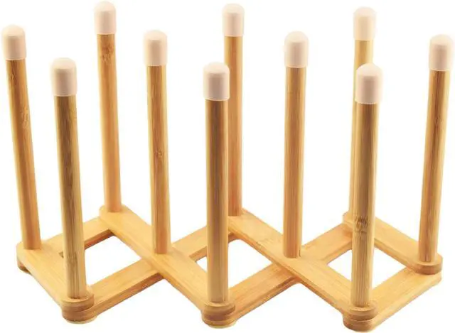 Main image of Bamboo Retractable Bottle Drying Rack Cup Dish Drying Rack,Sports Water Bottle and Mug Drainer Stand, Plastic Bag Dryer Rack and Multifunctional Drying Rack for Kitchen Countertop