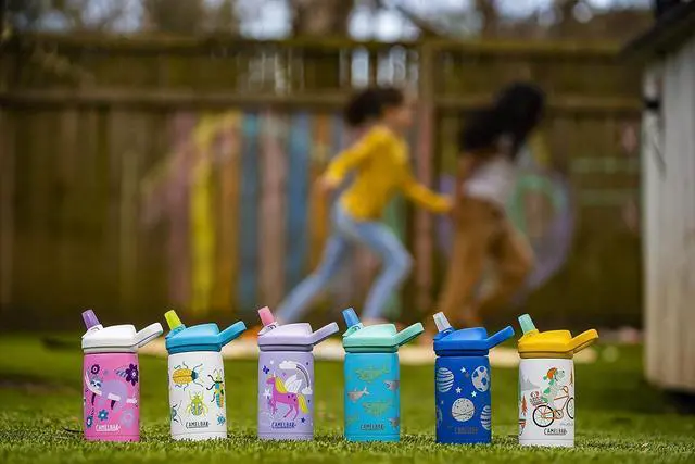 Alt view image 6 of 6 - CamelBak eddy+ Kids Water Bottle with Straw, Insulated Stainless Steel - Leak-Proof when Closed